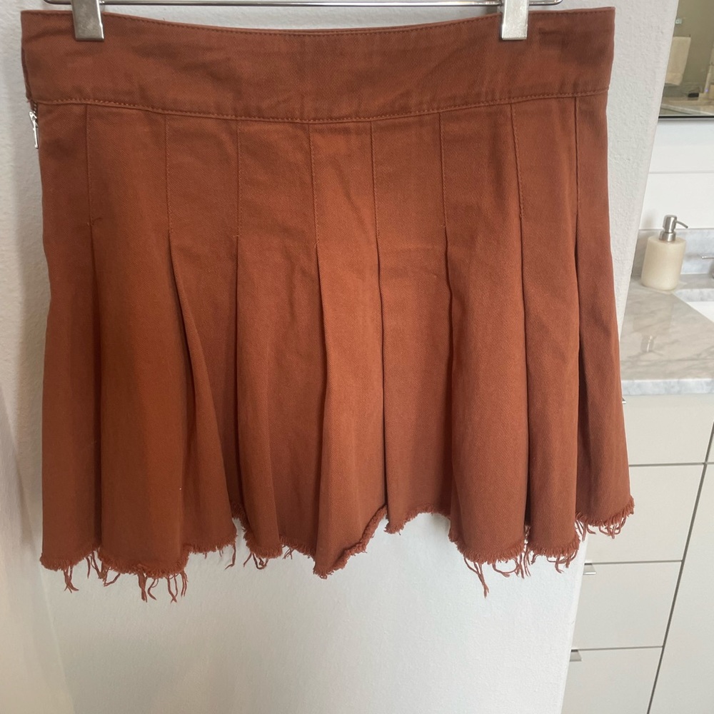 Item Ditto Rust Denim UT Texas Gameday Pleated Mini Skirt Medium